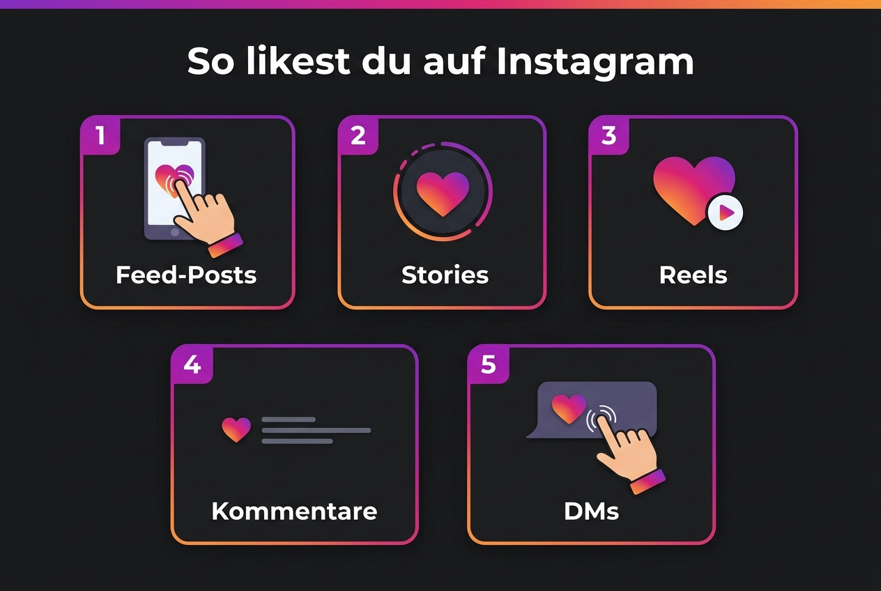 Instagram liken Übersicht